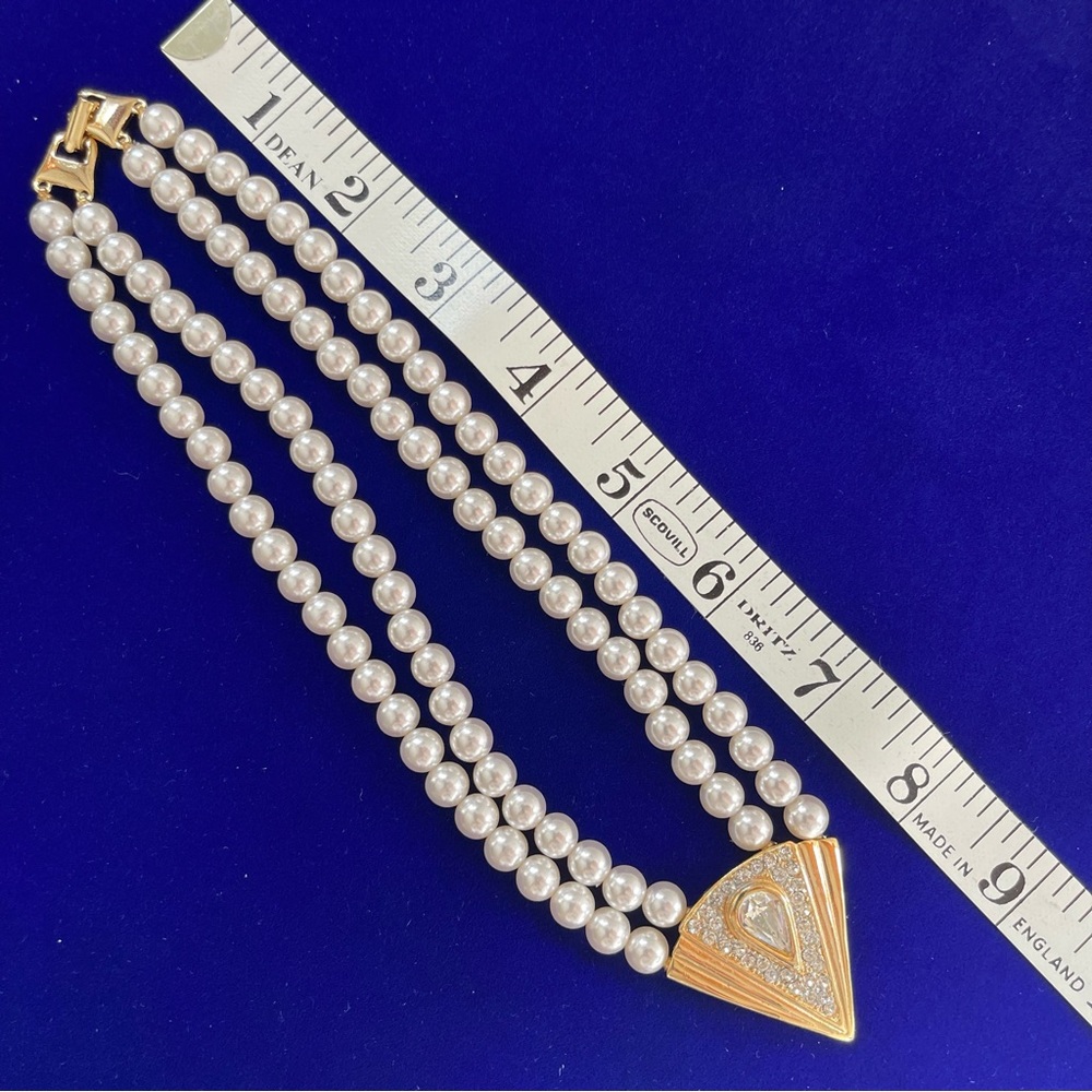 Vintage Pearl & Crystal Necklace - Picture 5 of 5